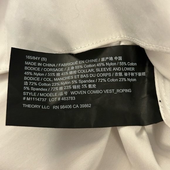 Theory $495 woven rope vest combo with poplin shirt twofer - Picture 9 of 10